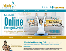 Tablet Screenshot of aladdinheatingoil.com